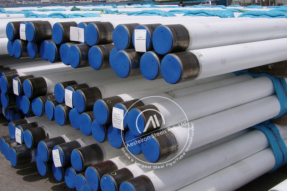 ASTM A335 P1 Alloy Steel Pipe in MD Exports LLP Stockyard
