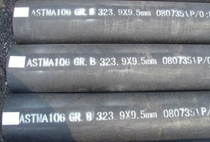 ASTM A106 High Temperature Seamless Carbon Steel Pipe packed in MD Exports LLP's stockyard